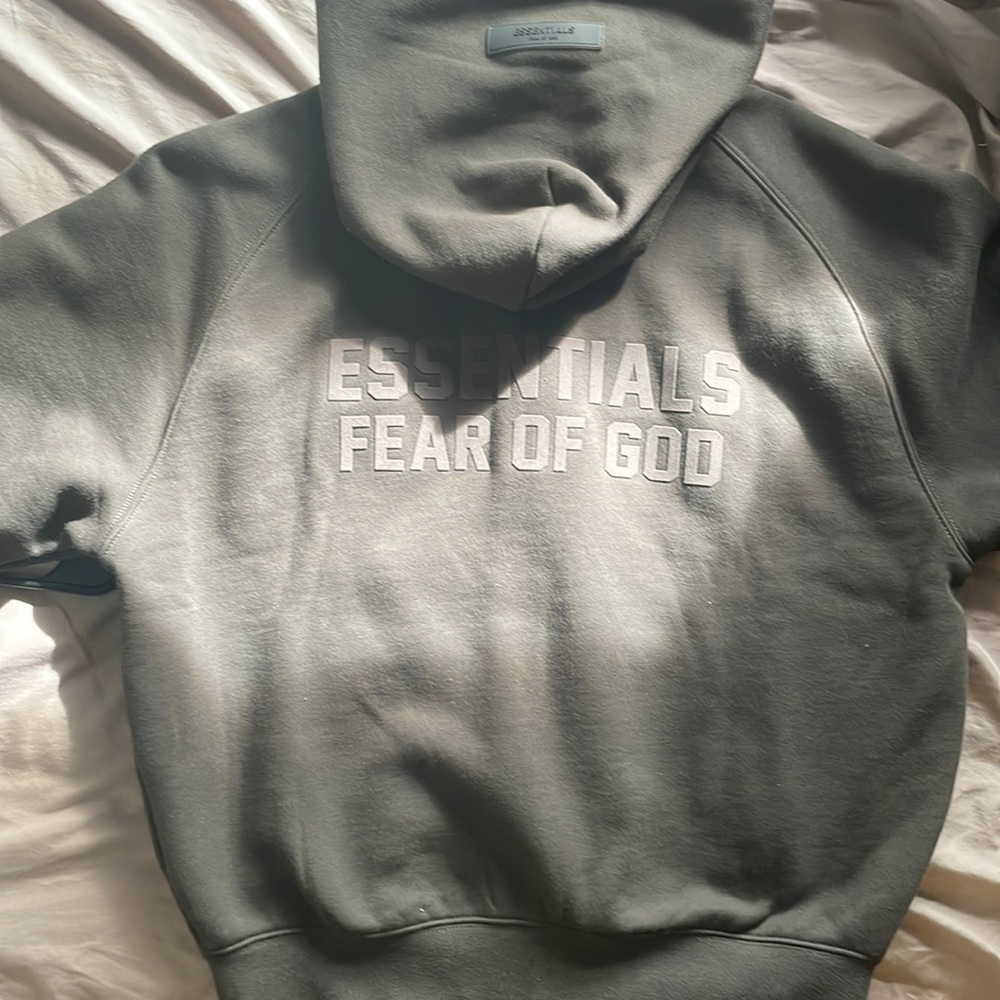 Fear of god essential off black kids 10 full zip hoodie